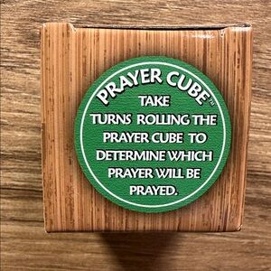 ORIGINAL PRAYER Wooden CUBE NEW IN BOX Roll the dice for 6 Prayer Choices